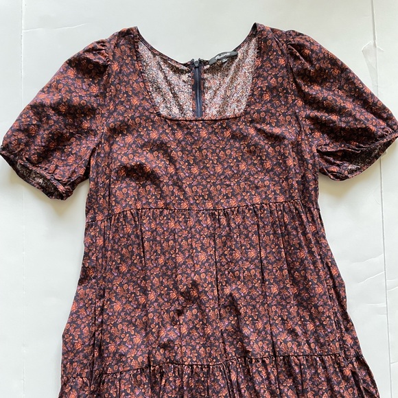 Madewell Aidy Square-Neck Tiered Midi Dress in Orchard Floral - Picture 4 of 11